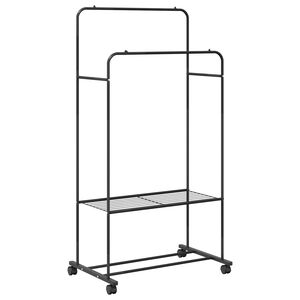 vidaXL Apģērba statīvs Melna 80 x 53 x 156 cm