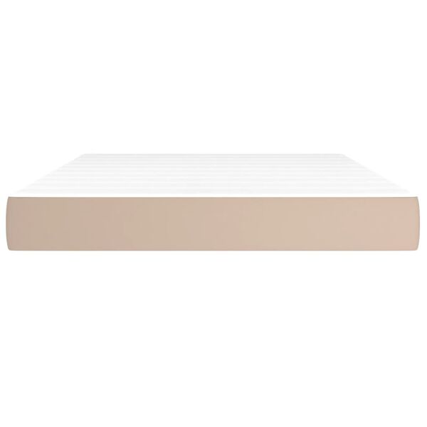 vidaXL kabatu atsperu matracis, kapučīno, 140x200x20 cm, mākslīgā āda