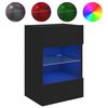 vidaXL TV galdiņ&scaron; ar LED lampiņām, melni, 40x30x60,5 cm