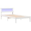 vidaXL Gultas rāmis Balts 90 x 190 cm Ciets priedes koks