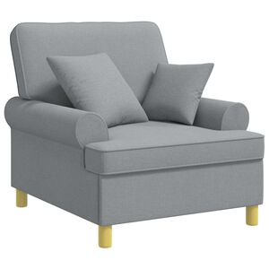 vidaXL XL atpūtas krēsls ar spilveniem Gai&scaron;i pelēka Audums