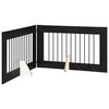 vidaXL Salokāms suņu vārti ar statīviem 2 pcs Melns ozols 200,5 cm