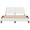 vidaXL gultas rāmis bez matrača, Zadar, balts, 140x200 cm, mākslīgā āda