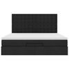 vidaXL Osmaņu gulta ar matraci & LEDs, melns, 180x200cm, audums
