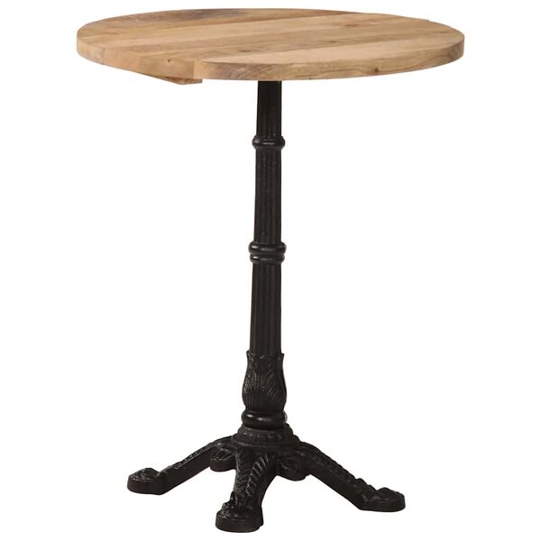 vidaXL bistro galds, Ø60x76 cm, neapstrādāts mango koks