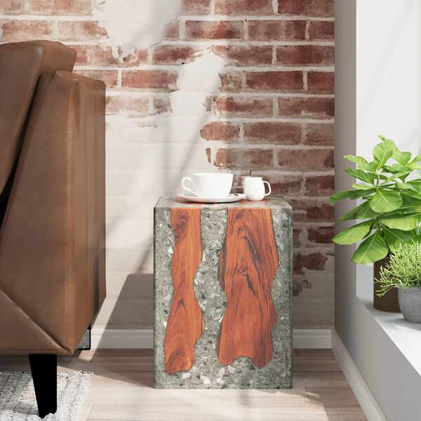 vidaXL taburete, masīvs tīkkoks un sveķi