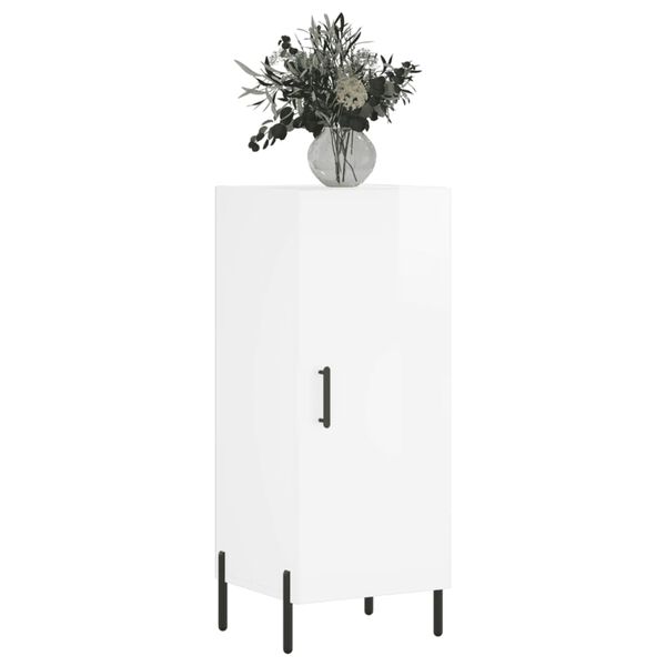 vidaXL kumode, spīdīgi balta, 34,5x34x90 cm, inženierijas koks