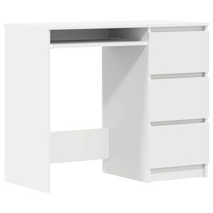 vidaXL rakstāmgalds, balts, 90x45x76 cm, inženierijas koks
