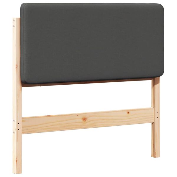 vidaXL Mīkstināts gultas galvgalis Brūna un Tum&scaron;i Pelēka 80 cm