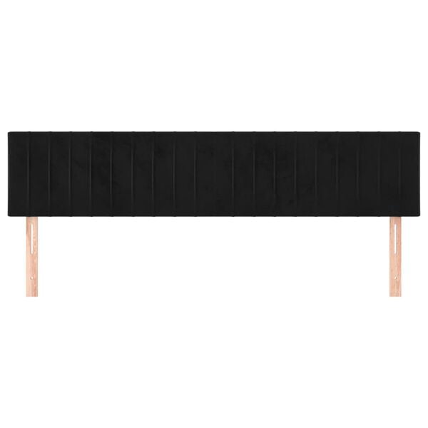 vidaXL gultas galvgaļi, melns, 200x5x78/88 cm, samts