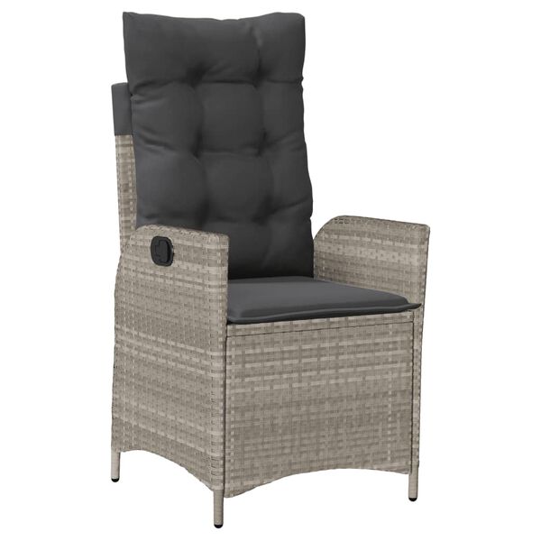 vidaXL 9-daļīgs dārza mēbeļu komplekts, matrači,gai&scaron;i pelēka PE pinums