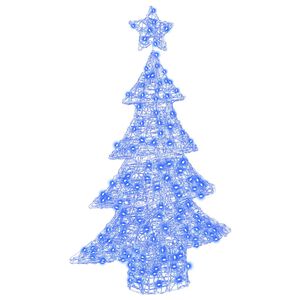 vidaXL Ziemassvētku eglīte su 100 LED Zila 120 cm Akrils