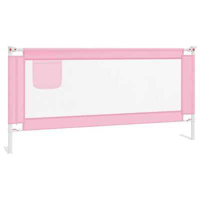 vidaXL bērnu gultas aizsargbarjera, rozā, 190x25 cm, audums