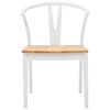 vidaXL Ēdamistabas krēsls 2 pcs Balts un Dabisks Ciets gumijas koks