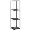 vidaXL plaukts, melns, 30x30x120 cm, PE rotangpalma