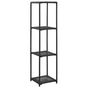vidaXL plaukts, melns, 30x30x120 cm, PE rotangpalma