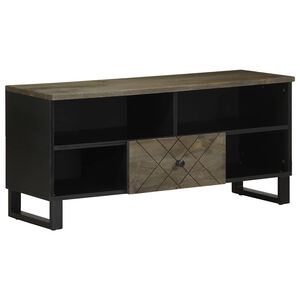 vidaXL TV skapītis, 100x33x46 cm, melns, mango masīvkoks