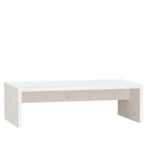 vidaXL monitora paliktnis, balts, 50x27x15 cm, priedes masīvkoks