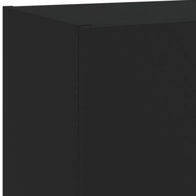 vidaXL 5-daļīgs TV skapīšu komplekts ar LED, melns, inženierijas koks
