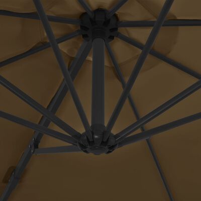 vidaXL saulessargs ar tērauda kātu, 300 cm, pelēkbrūns