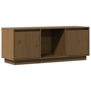 vidaXL TV skapītis, medus brūns, 110,5x35x44 cm, priedes masīvkoks