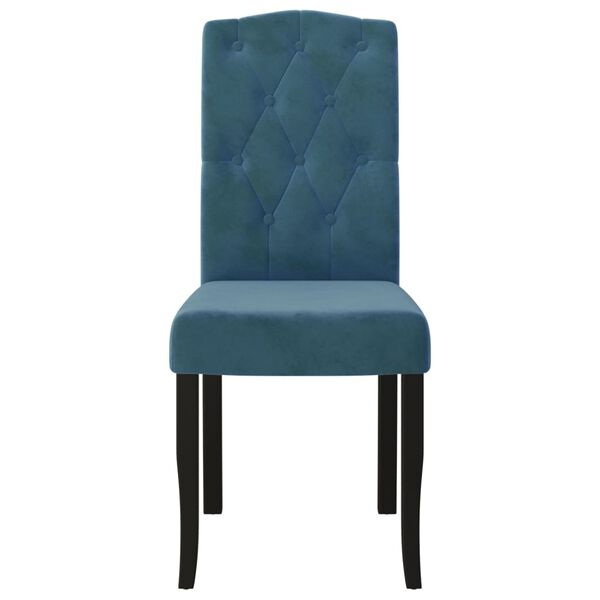 vidaXL virtuves krēsli, 4 gab., zils samts