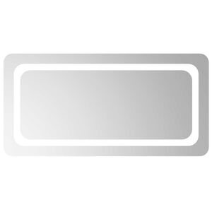 vidaXL LED vannas spogulis Caurspīdīgs 80 x 40 cm rūdīts stikls