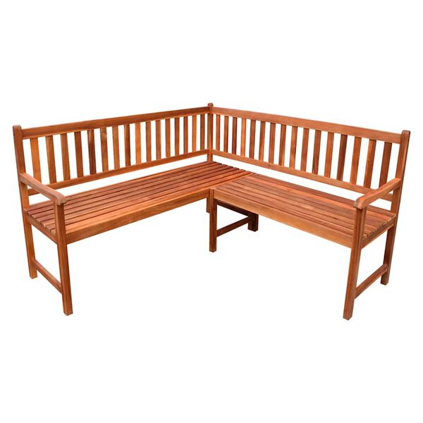 vidaXL dārza stūra sols ar matračiem, 150 cm, akācijas masīvkoks