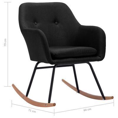 vidaXL šūpuļkrēsls, melns audums