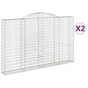 vidaXL arkveida gabiona grozi, 2 gb., 300x30x180/200cm, cinkota dzelzs