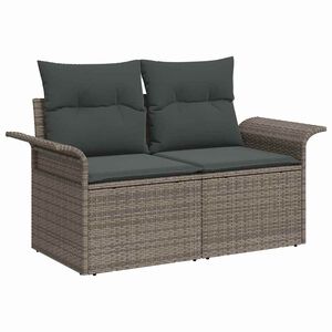 vidaXL Dārza dīvāns ar spilvenu Pelēka 141 x 62 x 69cm poliratāns