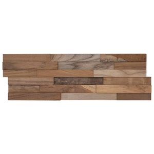 vidaXL Sienas paneļi 10 gab. Dabiska 56 x 18 x 2 cm Ciets tek&scaron;a koks