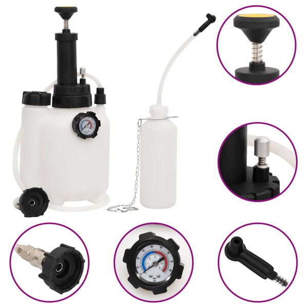 vidaXL bremžu atgaisotājs, melns un balts, 3 l