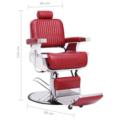 vidaXL frizieru krēsls, 68x69x116 cm, sarkana mākslīgā āda
