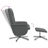vidaXL masāžas krēsls ar kāju balstu, atgāžams, tum&scaron;i pelēks audums