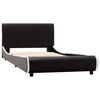 vidaXL gultas rāmis, melns mākslīgā āda, 90x200 cm