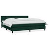 vidaXL Box Spring Gulta ar matrača Tum&scaron;i zaļa 200x220 cm samts