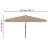 vidaXL Dārza parasols Pelēkbrūns un Melns 395 x 395 x 245 cm
