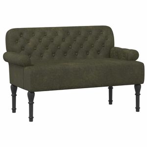vidaXL Divvietīga mēbele ar pogu pūkām Armijas zaļa 120 x 65 x 78 cm