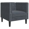 vidaXL Chesterfield atpūtas krēsls, tum&scaron;i pelēks samts