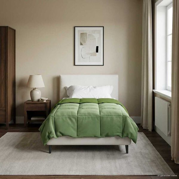 vidaXL Pilnas gada sega Tiltiņ&scaron; Zaļa 155 x 220 cm Mikro&scaron;ķiedra