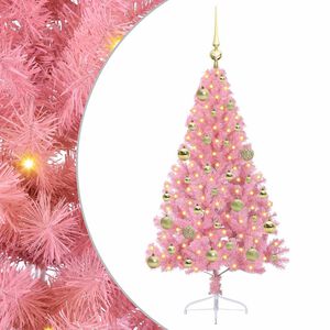 vidaXL Mākslīgais LED Ziemassvētku eglīte su 150 LED Rozā 120 cm PVC