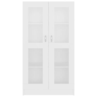vidaXL vitrīna, balta, 82,5x30,5x150 cm, skaidu plāksne