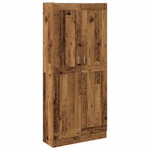 vidaXL augstais skapītis, veca koka, 82,5x30,5x185 cm, konstruēts koks