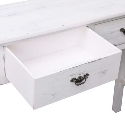 vidaXL konsoles galdiņš, 90x30x77 cm, antīki balts koks