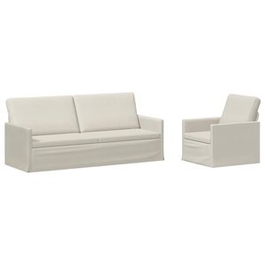vidaXL Dīvānu komplekts 2 pcs Krēmkrāsa Samts