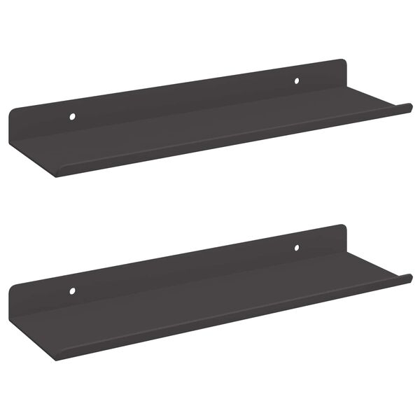vidaXL Peldējo&scaron;ais plaukts 2 pcs Melns 30 x 9 x 2,5 cm Tērauds