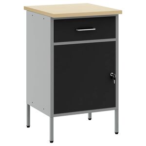vidaXL Darbagalds ar atvilktni Melns un pelēks 50 x 55 x 85 cm