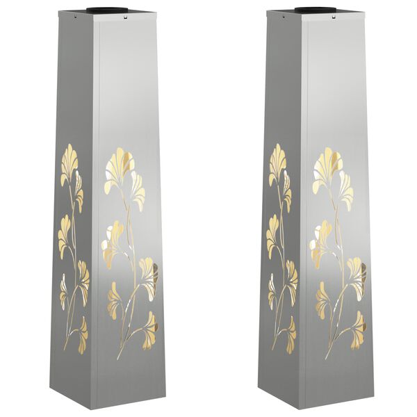 vidaXL Saules LED ceļa gaisma 2 pcs Rūsa Cinkots