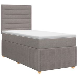 vidaXL Kontinentālā gulta ar matraci Pelēkbrūna 80 x 200 cm Audums